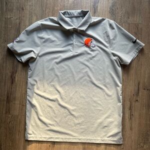 Nike Dri Fit NFL Cleveland Browns Short Sleeve Collared Polo Shirt Mens Large